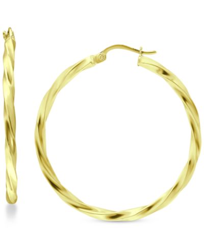 Giani Bernini Серьги-кольца Twist Large из позолоченного стерлингового серебра, 60mm