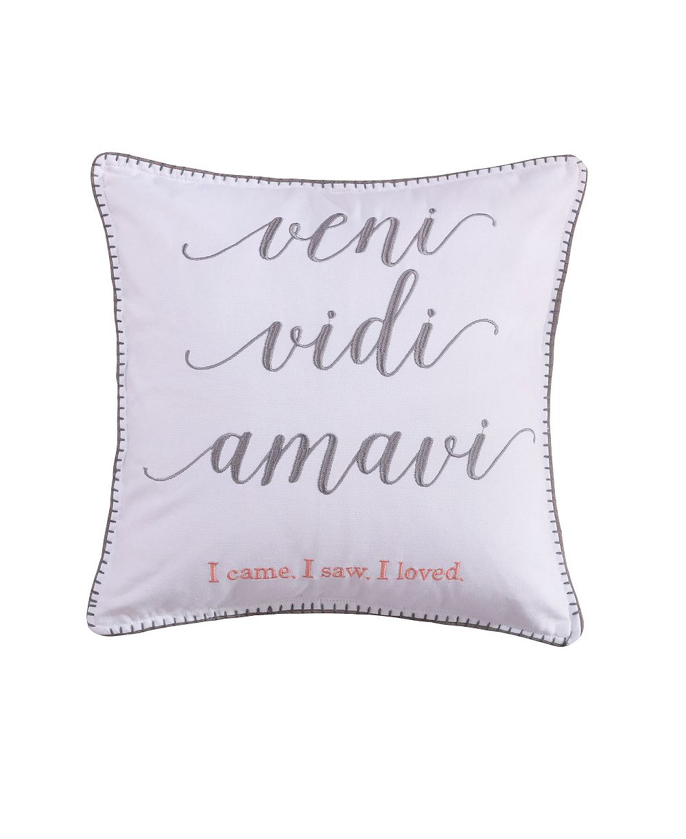 Декоративная подушка Levtex Darcy Veni Vidi Amavi, 18" x 18"