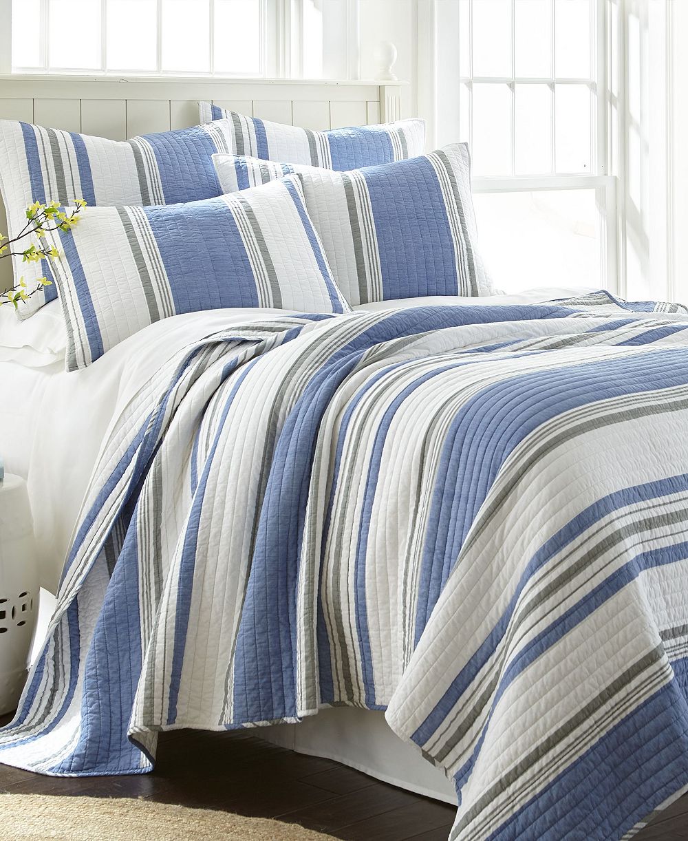 Комплект из 3-х стеганых покрывал Levtex Home St. Bart Stripe, Full/Queen
