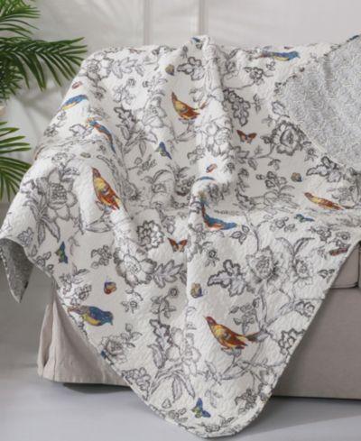 Levtex двустороннее стеганое покрывало Mockingbird Toile, 50" x 60"