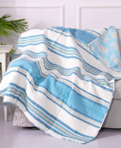 Levtex reversible стеганое покрывало Maui Stripe, 50" x 60"