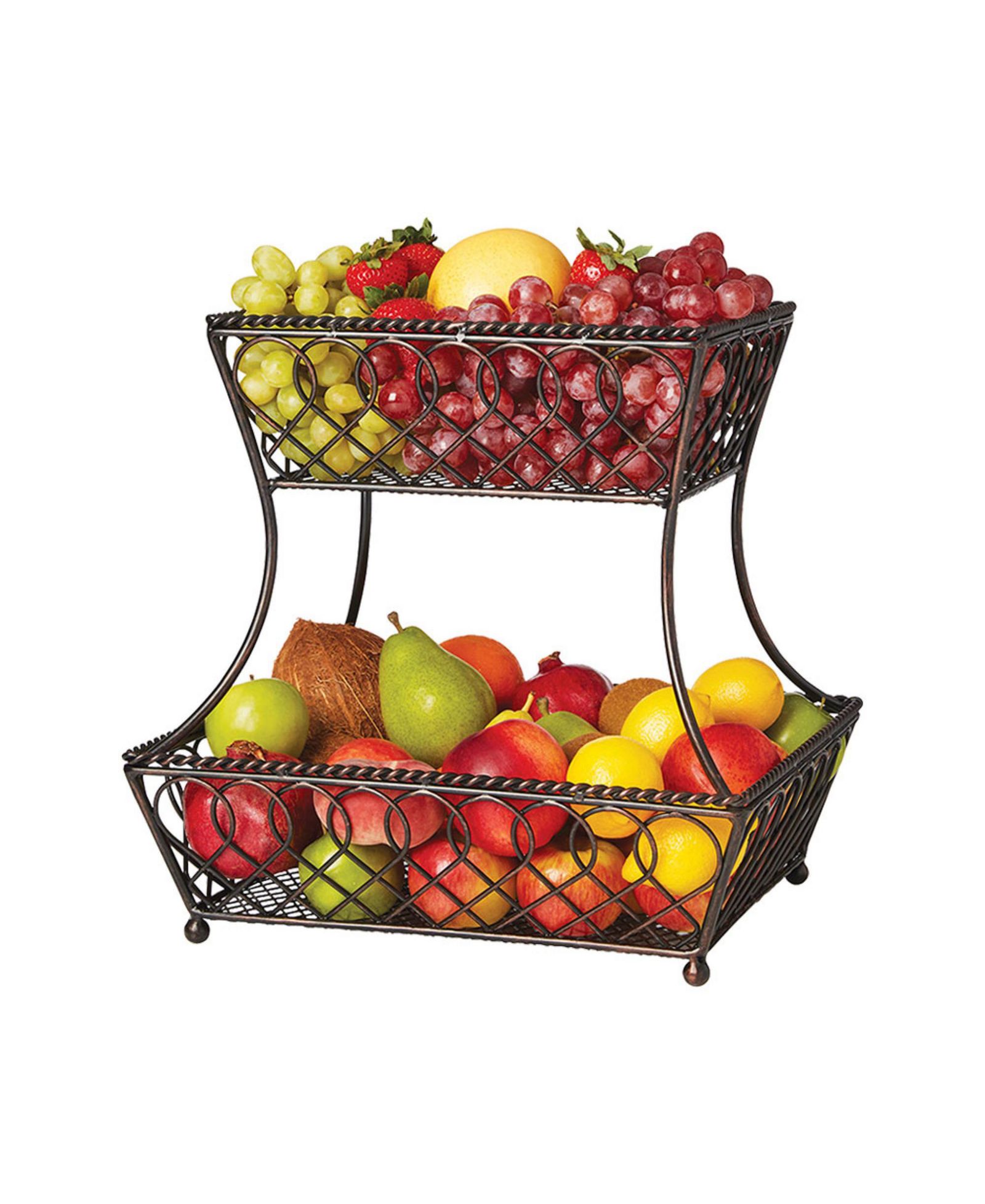 Mikasa Loop Lattice Rectangular 2-Tiered Basket