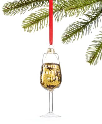 Holiday Lane Foodie Collection Sequin Wine Glass Ornament, Exclusively at Macy's