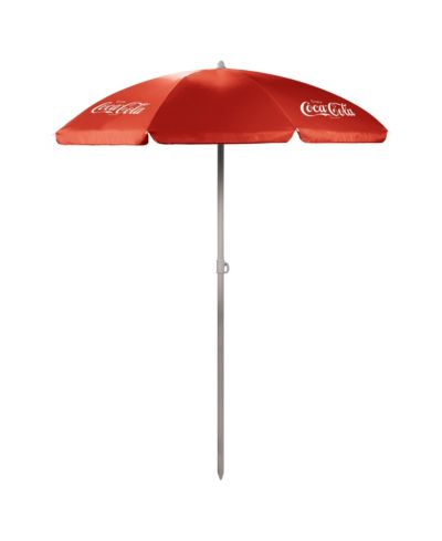 Портативный пляжный зонт Oniva® by Picnic Time Coca-Cola 5.5 Ft.