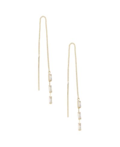ETTIKA Crystal Baguette Threader Earrings