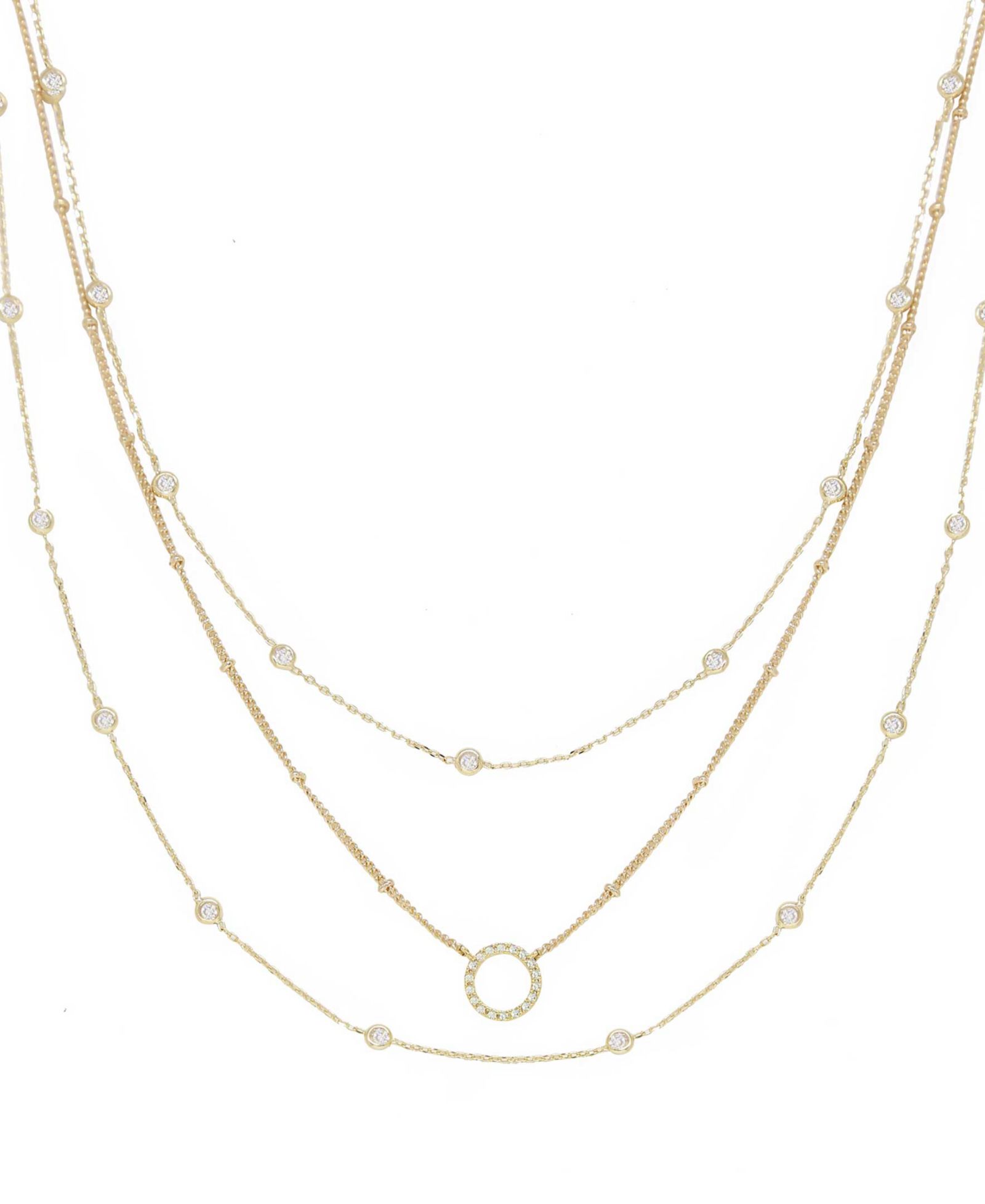 ETTIKA Monroe Crystal Strand Layered Necklace