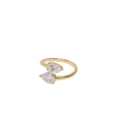 Кольцо ETTIKA Crystal Teardrop Gold Tone