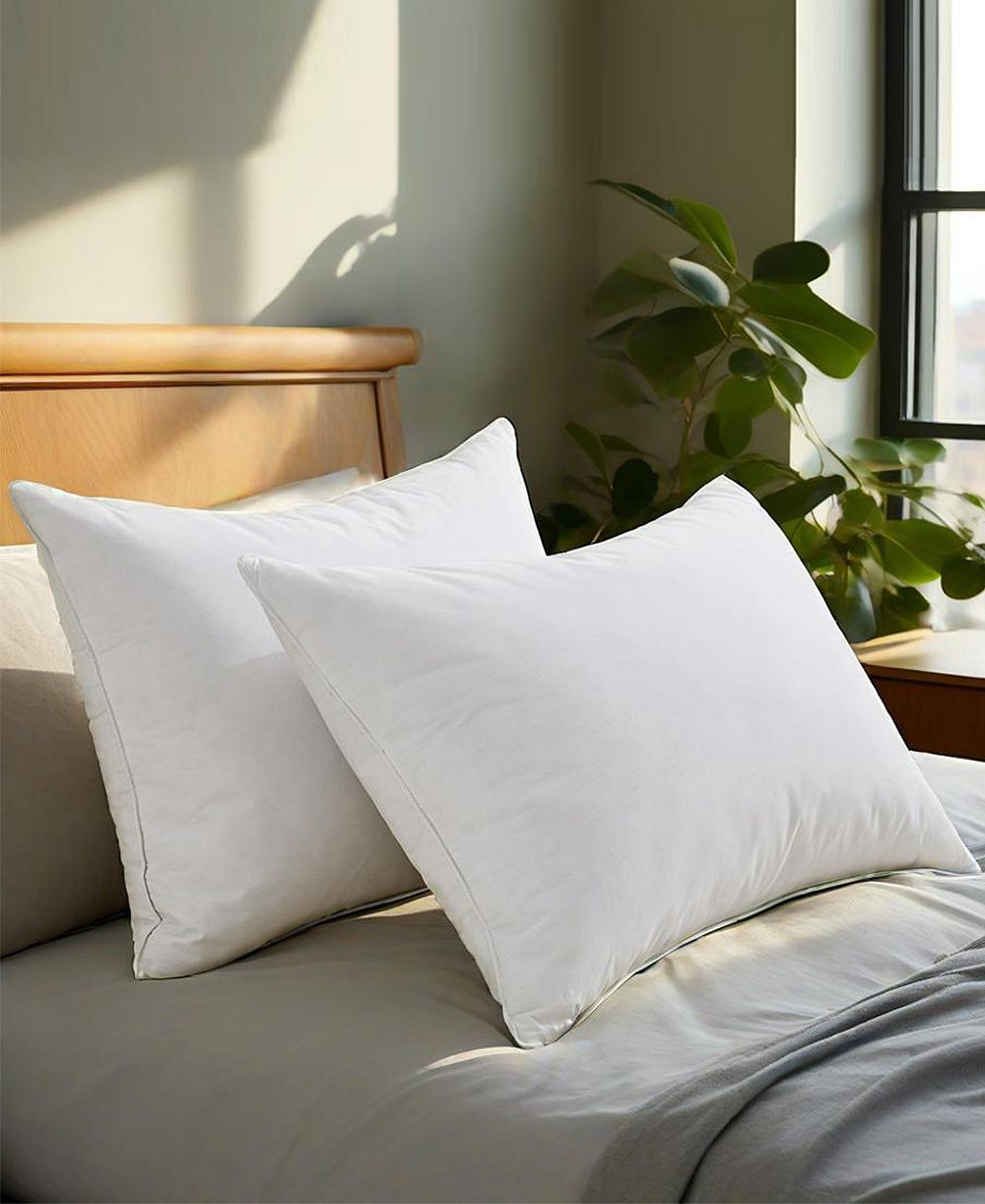 UNIKOME White Goose Feather & Down 2-Pack Pillows, Queen