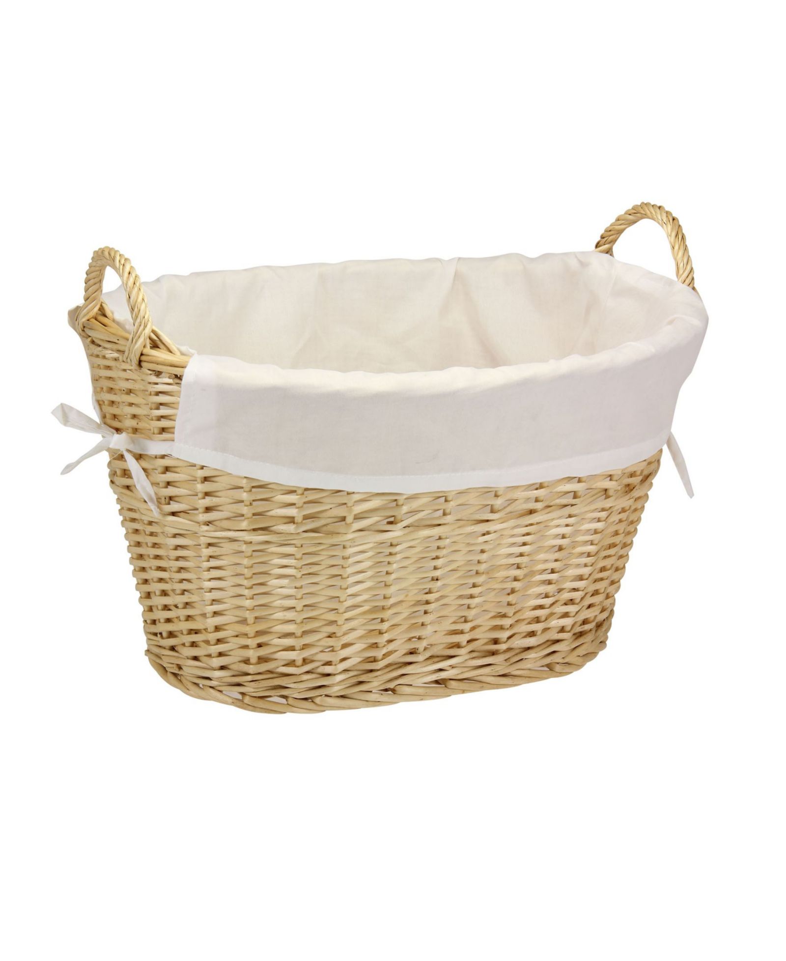 Household Essentials Wicker Laundry Basket with Handles, Handwoven Willow