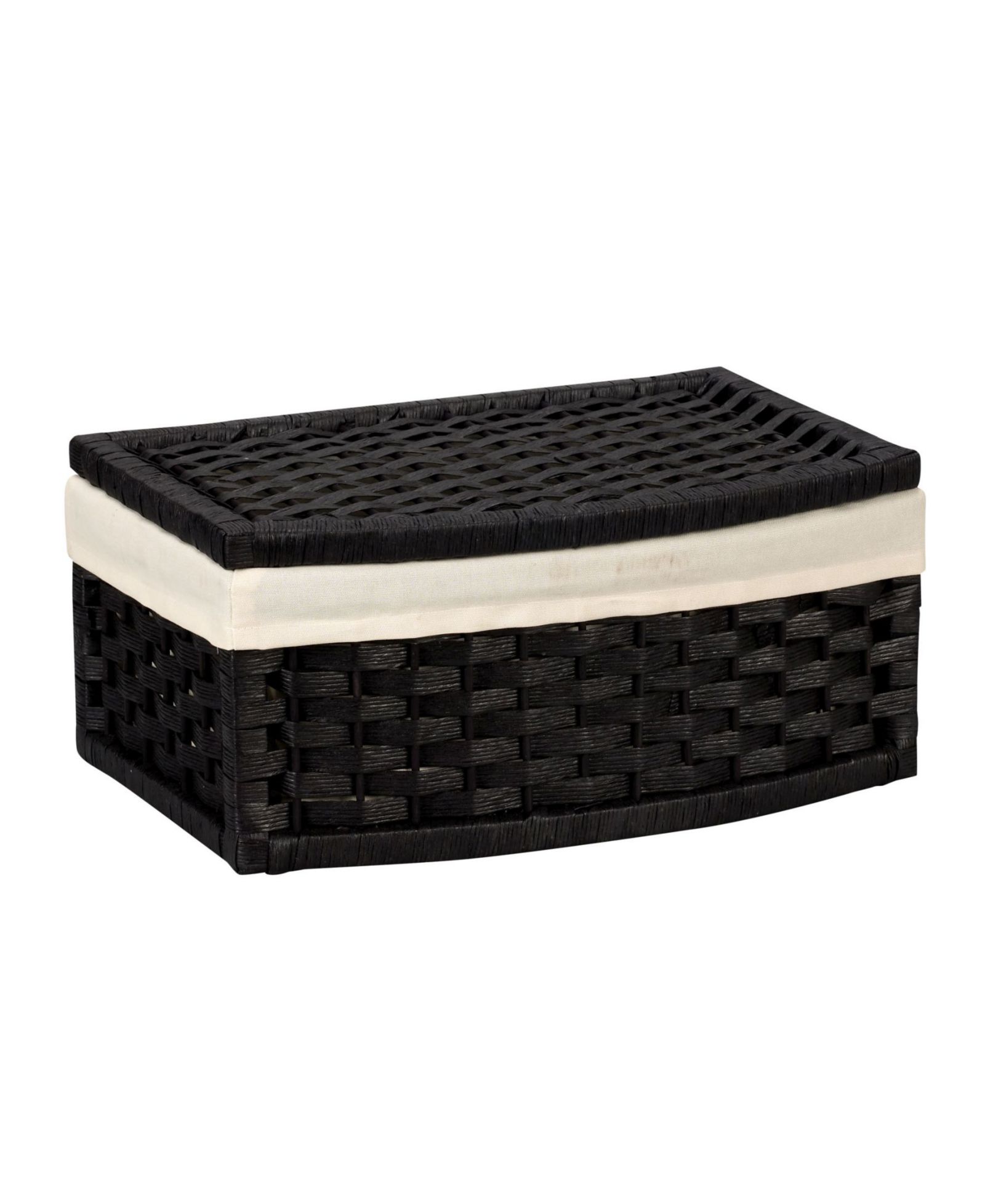Household Essentials Woven Basket with Lid, Paper Rope Basket