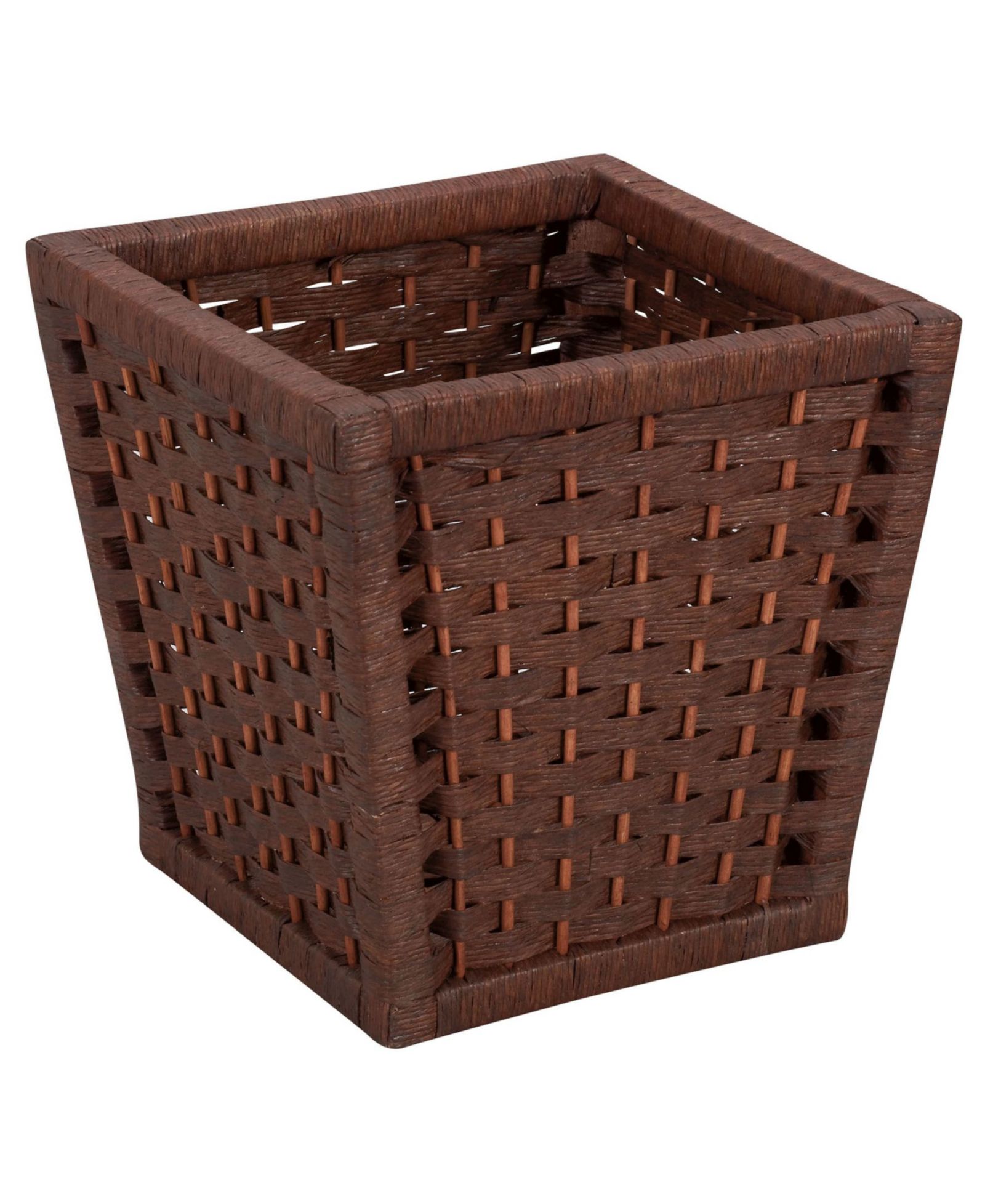 Household Essentials Woven Waste Basket, 3 Gallons, Handwoven Paper Rope with Removable Plastic Liner