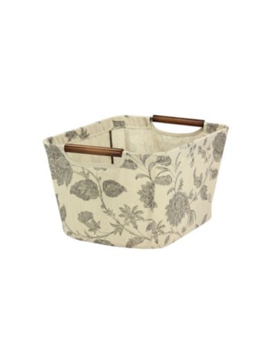 Household Essentials   Tapered Storage Bin with Wood Handles