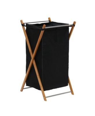 Корзина для белья из бамбука Household Essentials X-Frame со съемным чехлом