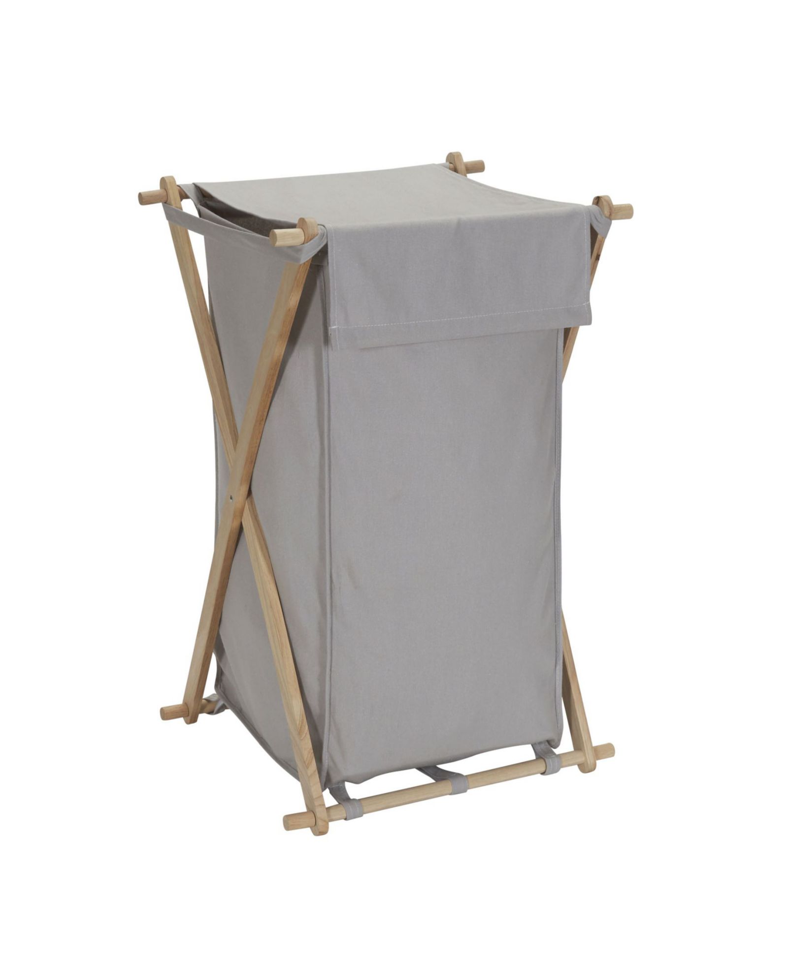Корзина для белья Household Essentials X-Frame Wood с серой сумкой