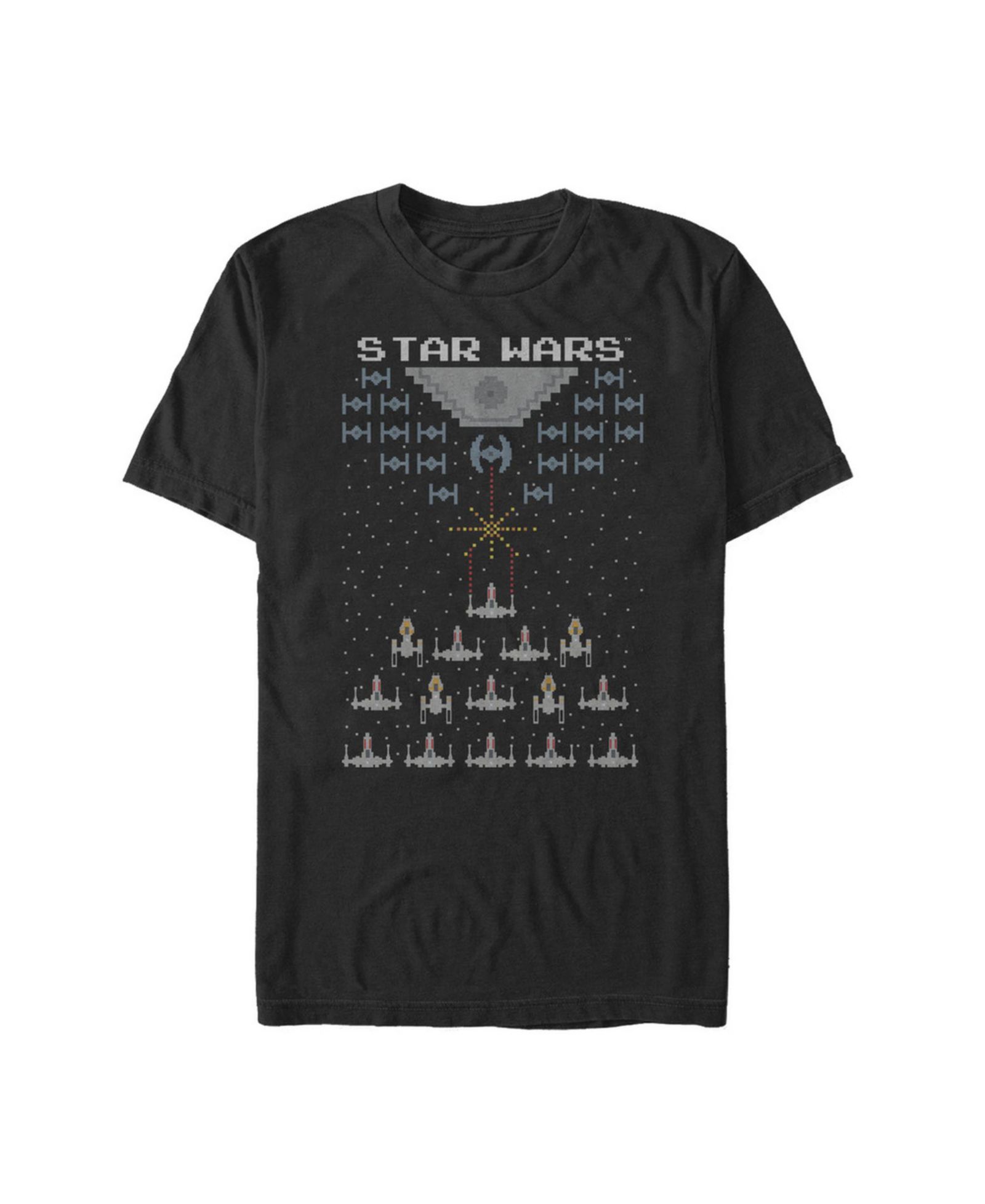 Fifth Sun Men's Star Wars Pixel Fight in Space 8-Bit Short Sleeve T-shirt