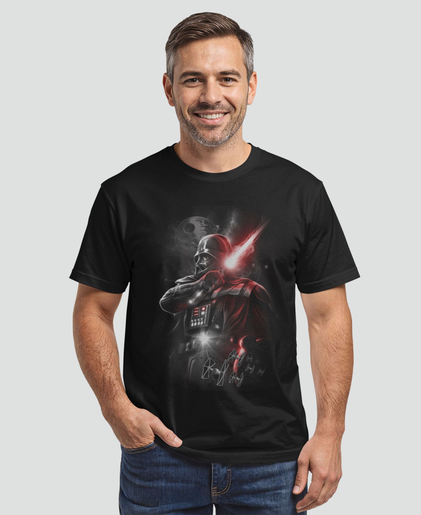 Fifth Sun Men's Star Wars Darth Vader Lightsaber Portrait Short-Sleeve T-Shirt