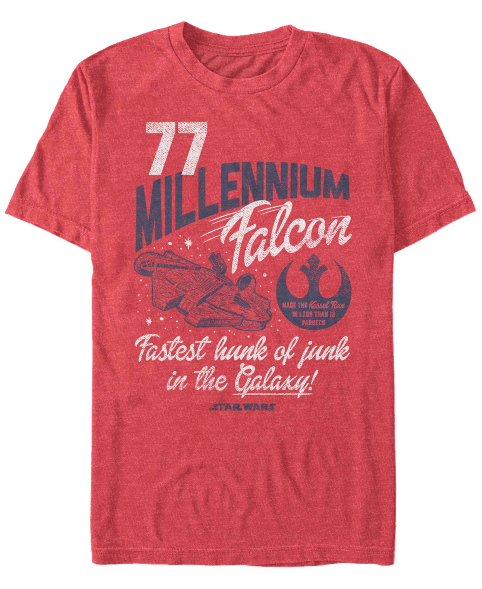 Fifth Sun Men's Star Wars Millennium Falcon Fly Retro Short Sleeve T-shirt