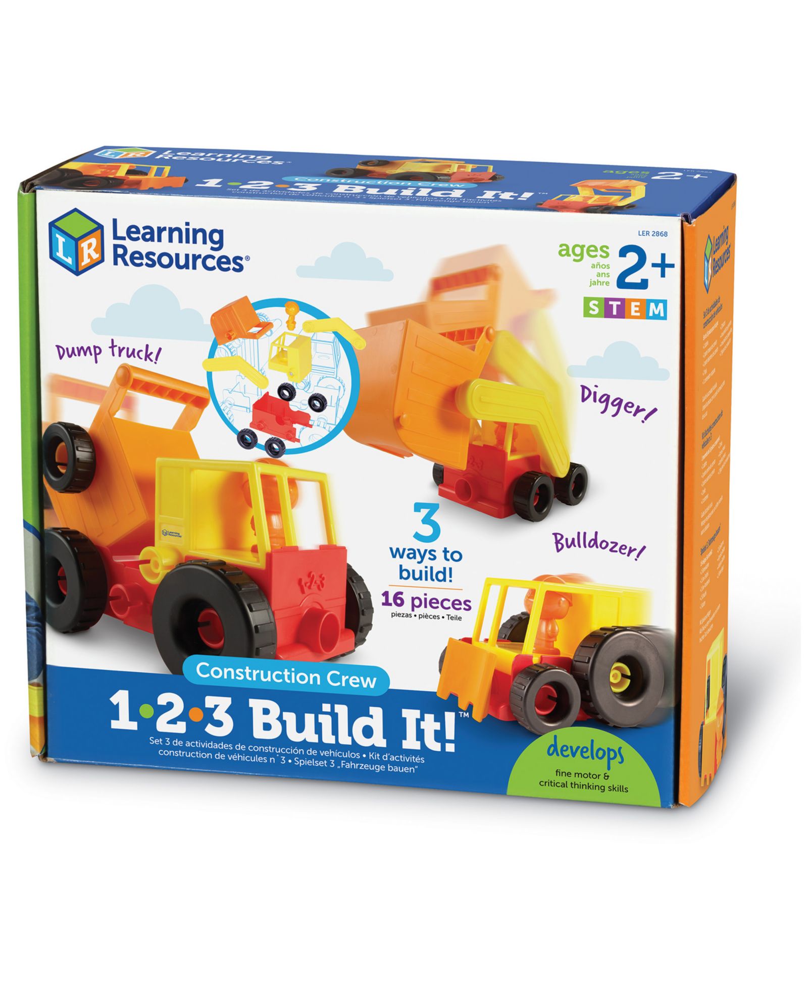 Конструктор Learning Resources 1-2-3 Build It Construction Crew