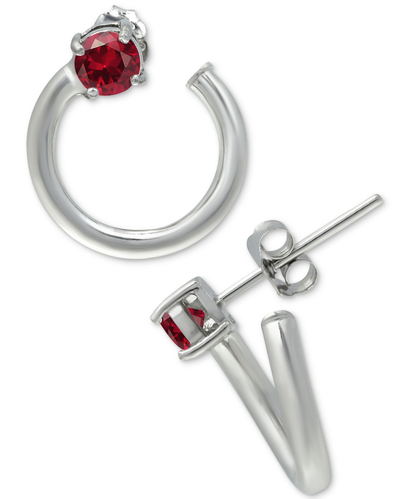 Серьги-кольца Cubic Zirconia Front & Back