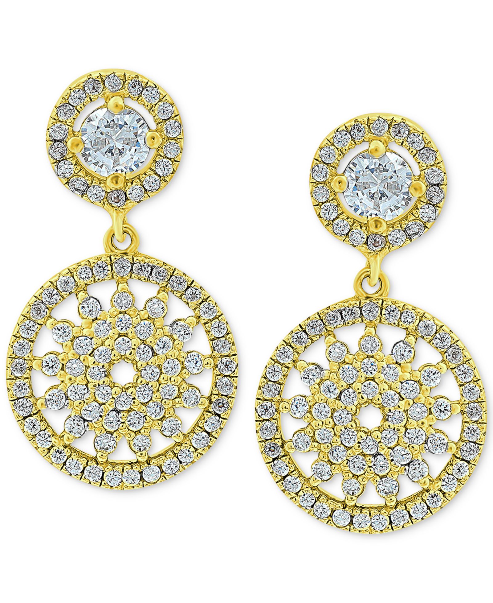 Giani Bernini серьги-подвески с кубическим цирконием Medallion