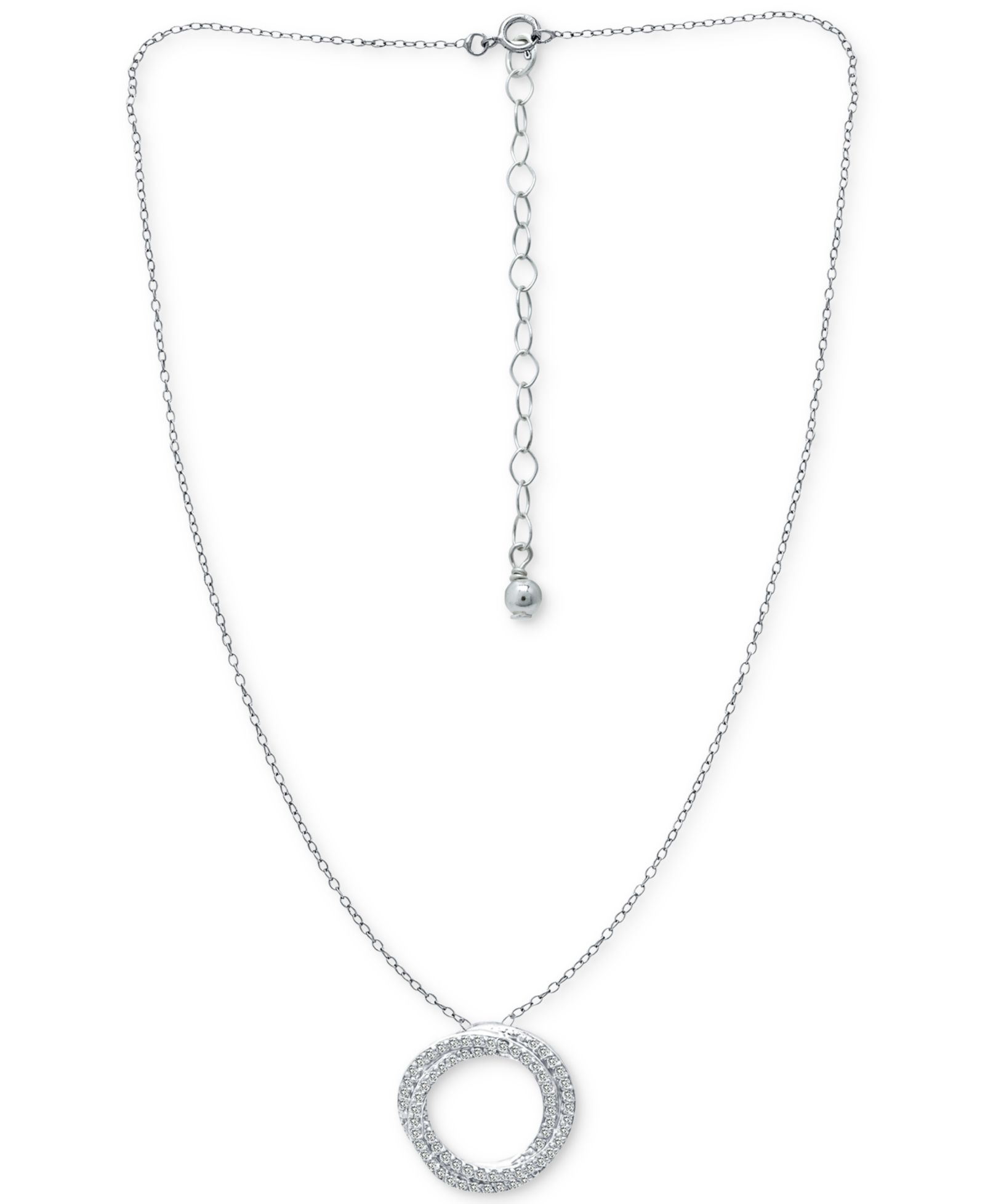 Подвеска Giani Bernini Cubic Zirconia Twisted Circle 16"
