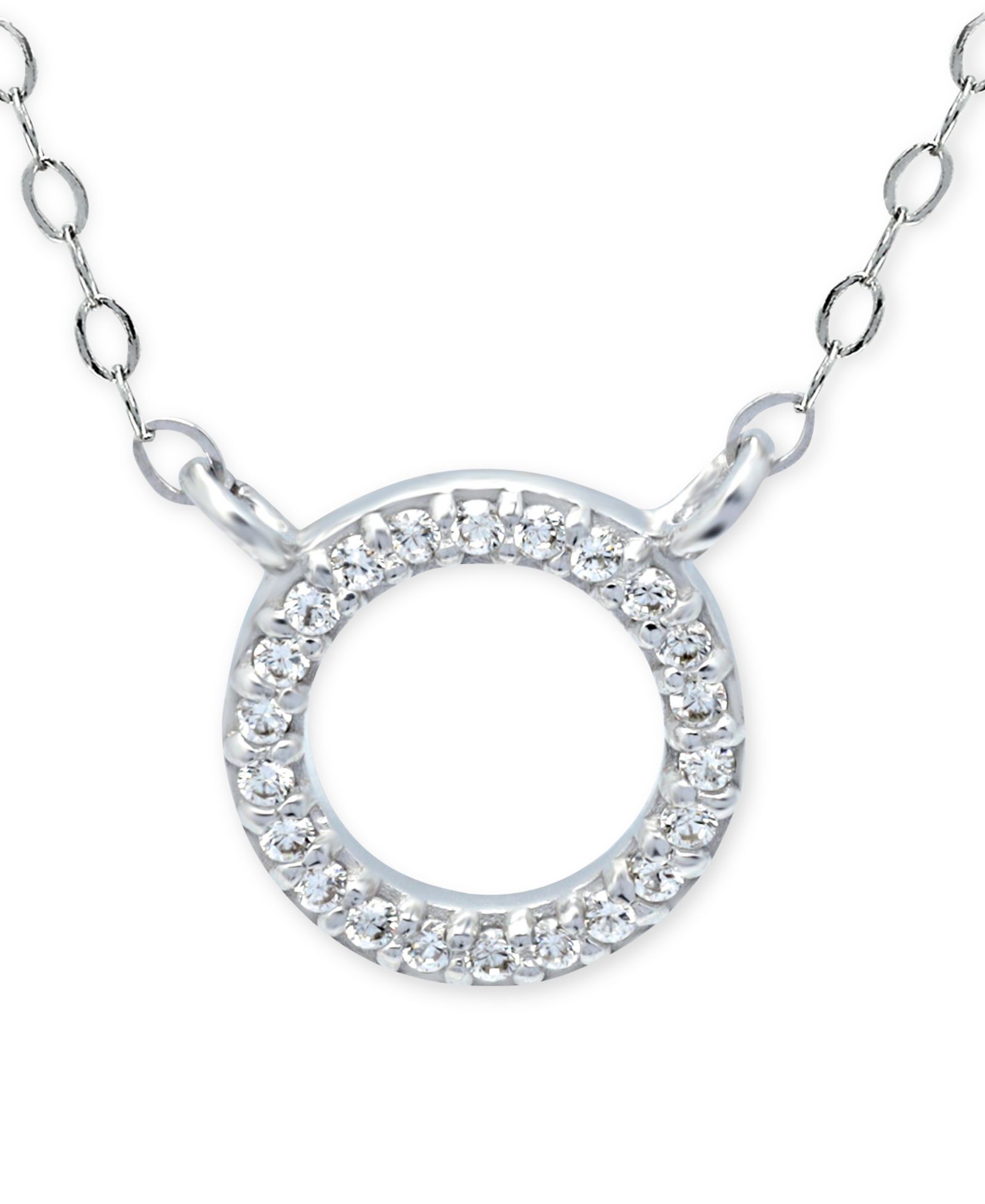 Giani Bernini Cubic Zirconia Mini-Circle 16" Pendant Necklace, Created for Macy's