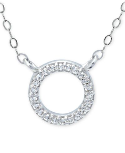 Giani Bernini Cubic Zirconia Mini-Circle 16" Pendant Necklace, Created for Macy's
