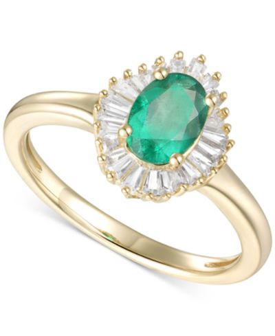 Sapphire (1 ct. t.w.) & Diamond (1/4 ct. t.w.) Ring in 14k White Gold (Also Available in Emerald, Tanzanite & Ruby)