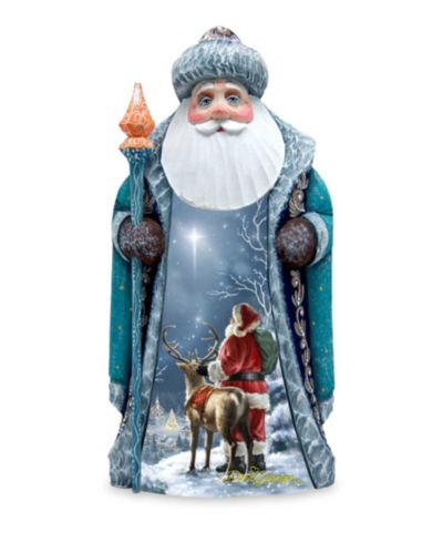 Фигурка G.DeBrekht Woodcarved Hand Painted Starry Night Santa by Donna Gelsinger