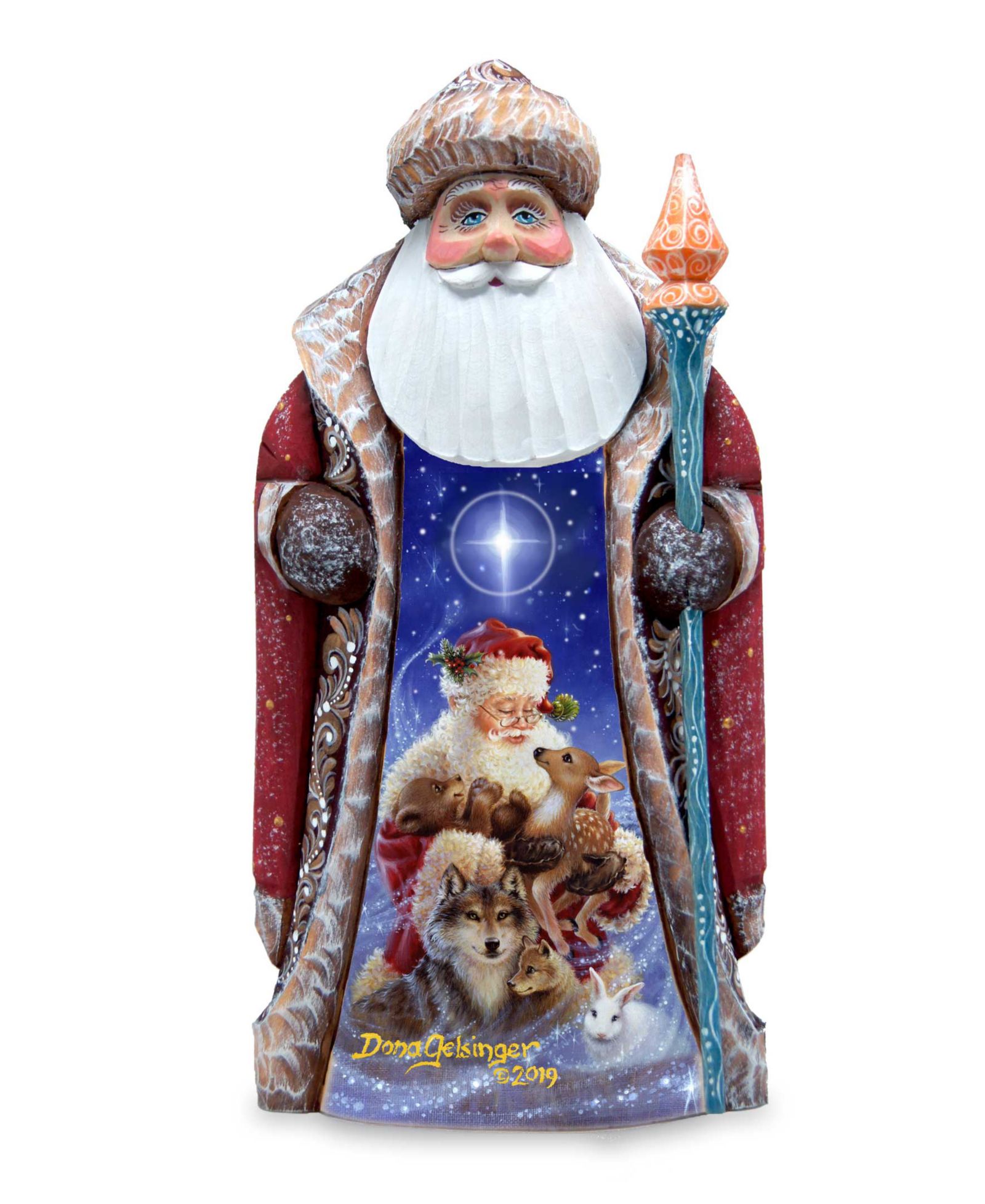 Фигурка G.DeBrekht Woodcarved Hand Painted Santa Little Friends