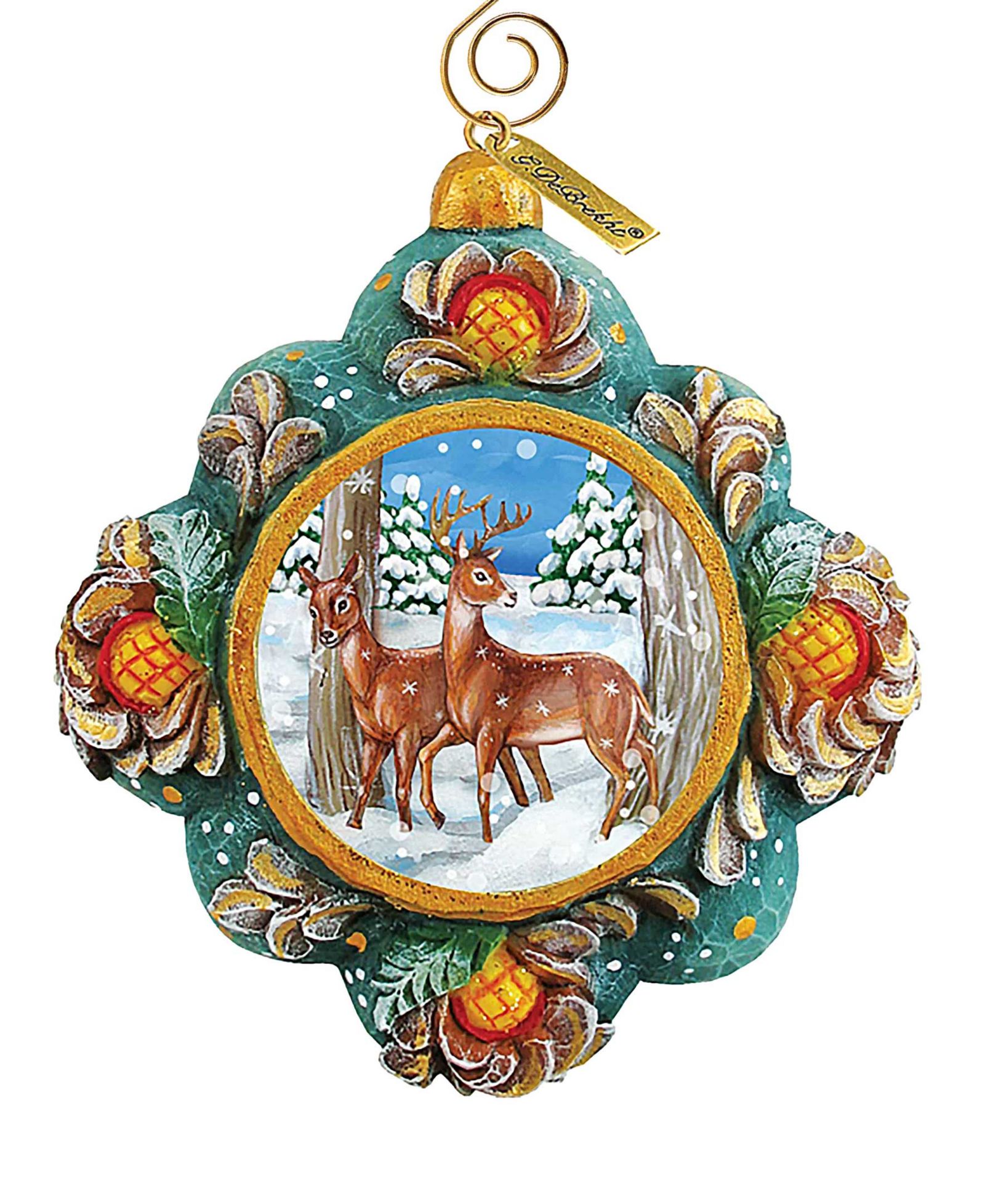 Расписной декоративный орнамент G.DeBrekht Hand Painted Scenic Ornament Wilderness