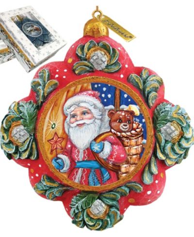 Декоративная фигурка G.DeBrekht Hand Painted Scenic Ornament Gift Giver Santa
