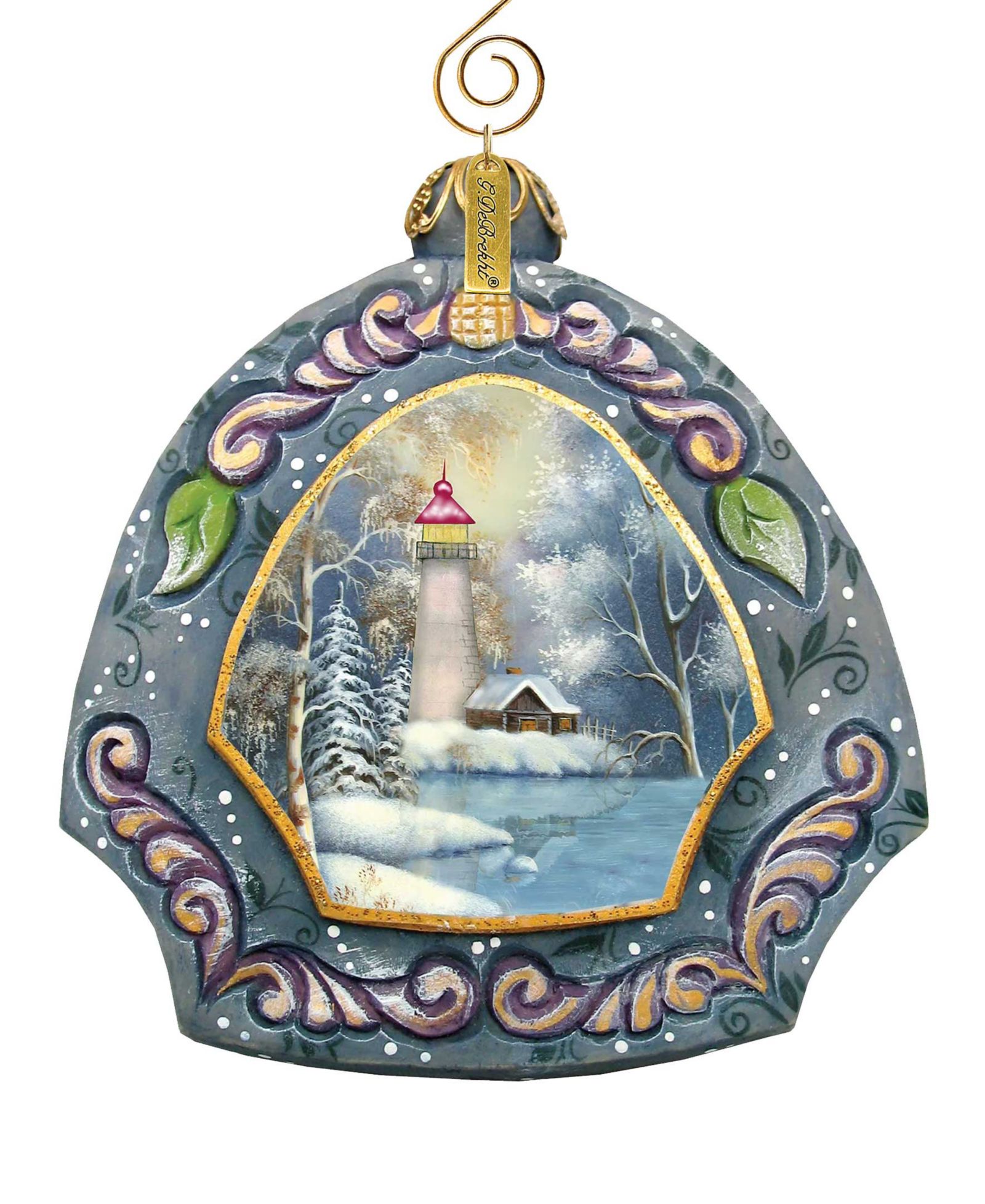 Декоративное украшение G.DeBrekht Hand Painted Scenic Ornament Harbor Light