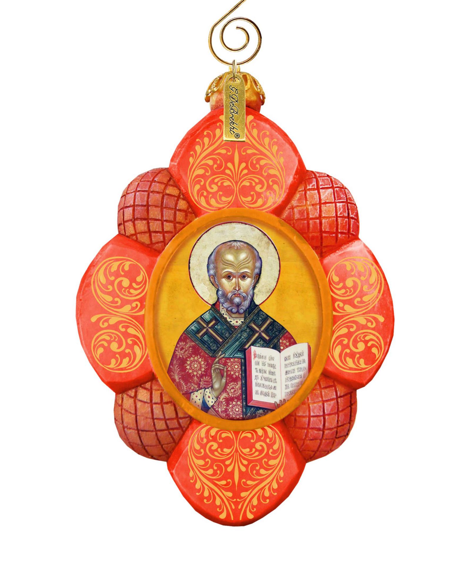 Рождественское украшение G.DeBrekht с изображением Святого Николая ручной работы