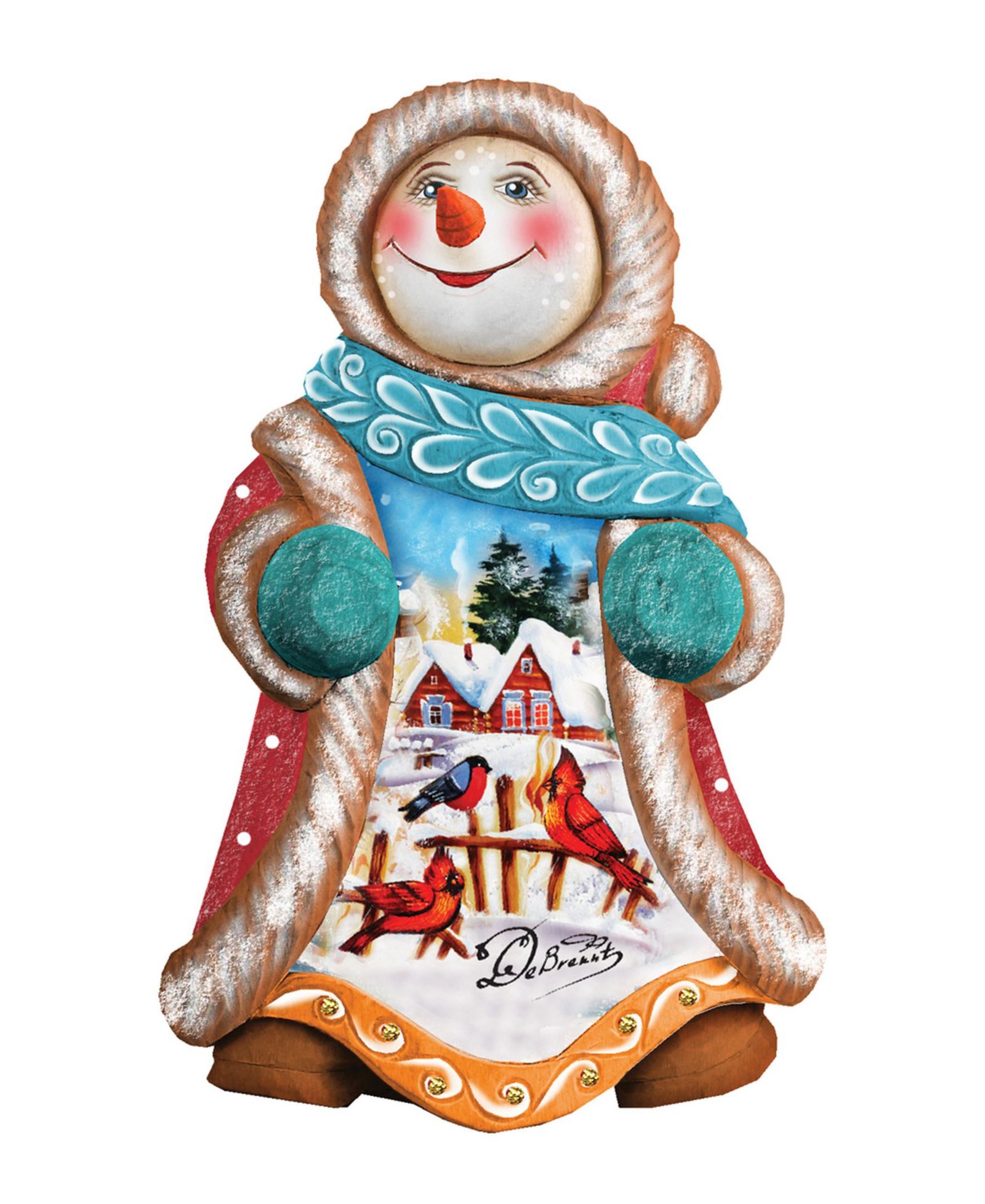 Фигурка снеговика G.DeBrekht Hand Painted Snowy Day с пейзажной росписью