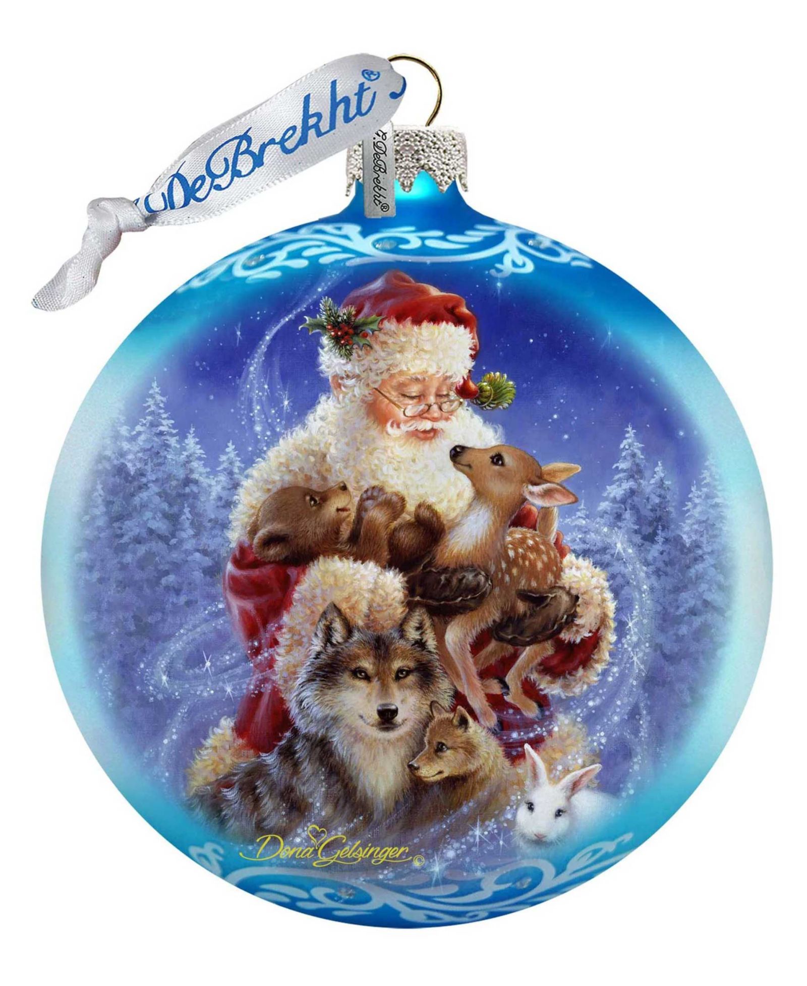 G.DeBrekht Стеклянное украшение Santa Little Friends Dona Gelsinger