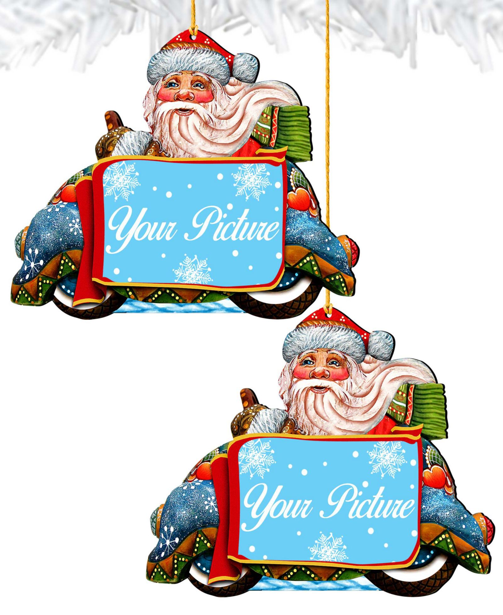 Designocracy набор из 2 украшений Merry Christmas Santa Picture Frame