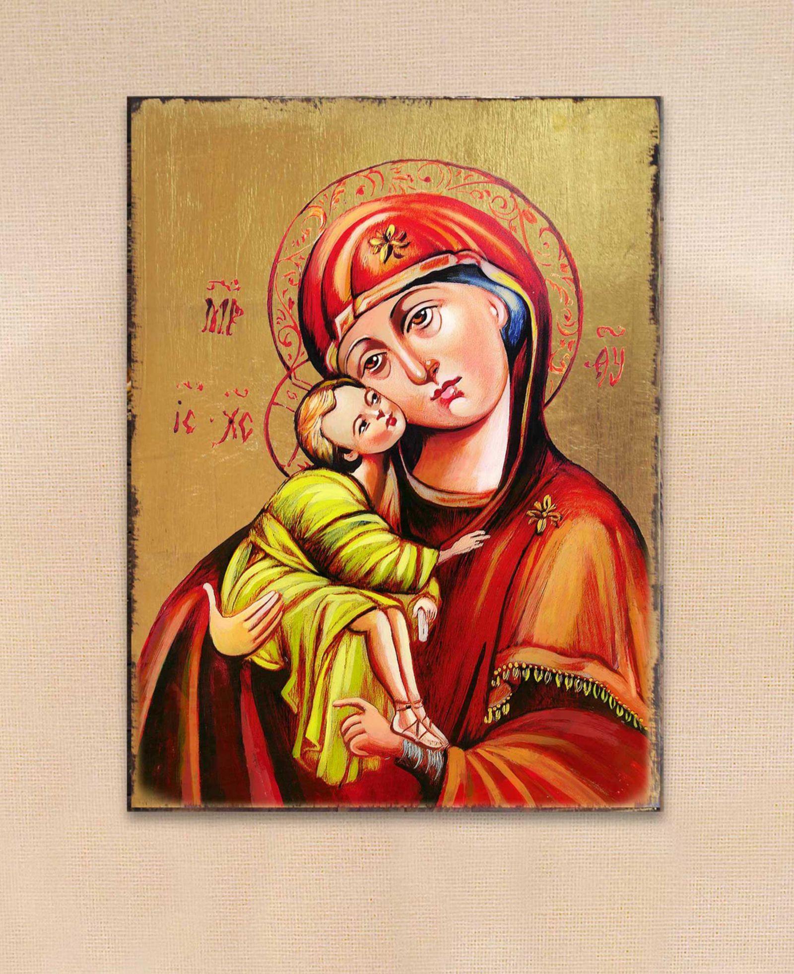 Настенное панно Designocracy Icon Vladimir Virgin Mary на дереве, 8"