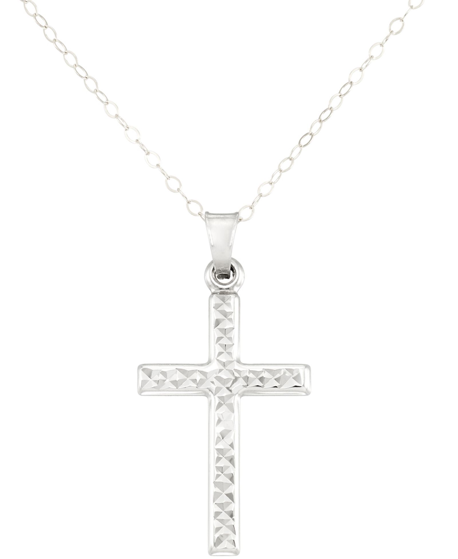 Textured Cross 18" Pendant Necklace