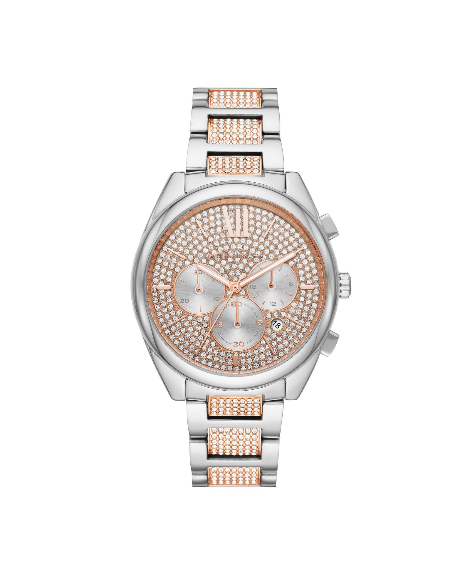 Женские часы Michael Kors Janelle Two-Tone Pavé Glitz 42mm MK7098
