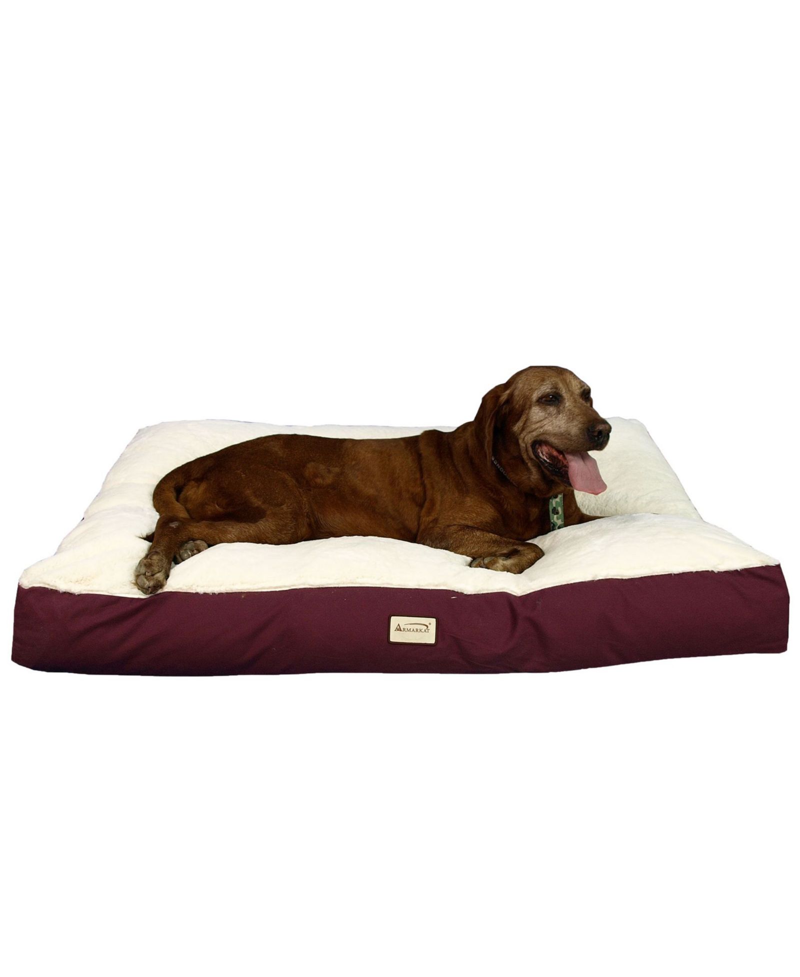 Коврик для животных Armarkat M02HJH/MB-XXL Double Extra Large с подушкой Poly Fill и съемным чехлом Ivory & Burgundy