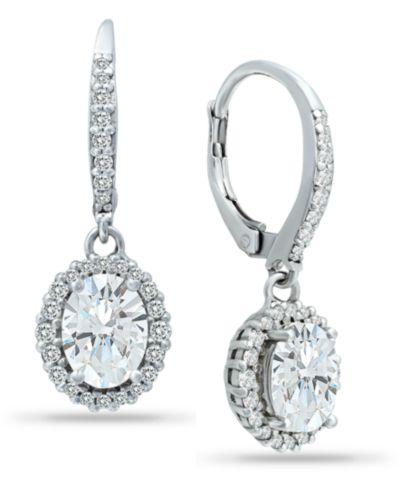 Серьги-подвески Giani Bernini Cubic Zirconia Halo из стерлингового серебра