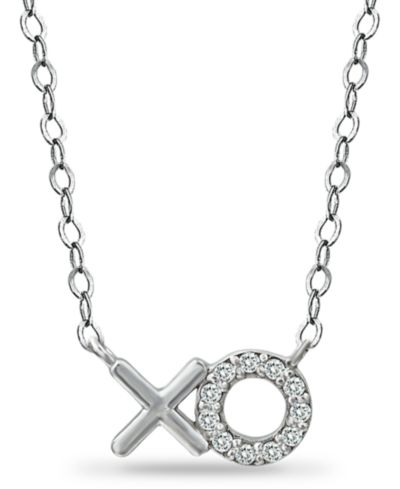 Подвеска-кулон Giani Bernini Cubic Zirconia XO из стерлингового серебра, 16" + 2" extender