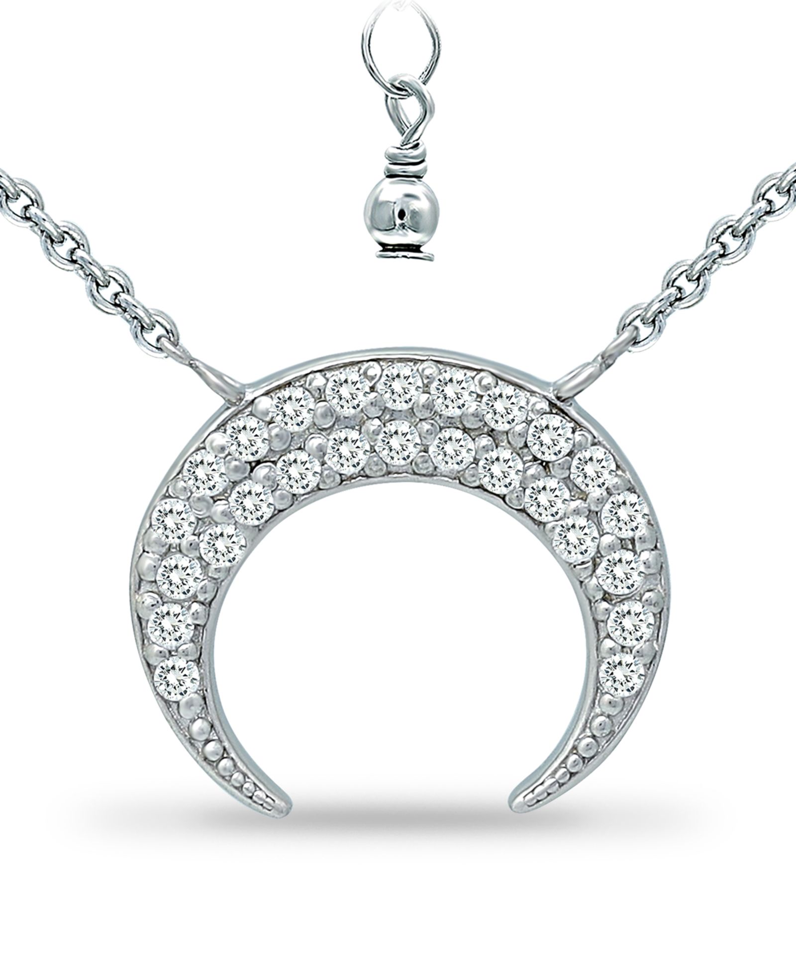 Ожерелье Giani Bernini Cubic Zirconia Crescent Moon Pendant в стерлинговом серебре, 16" + 2" extender, Created for Macy's