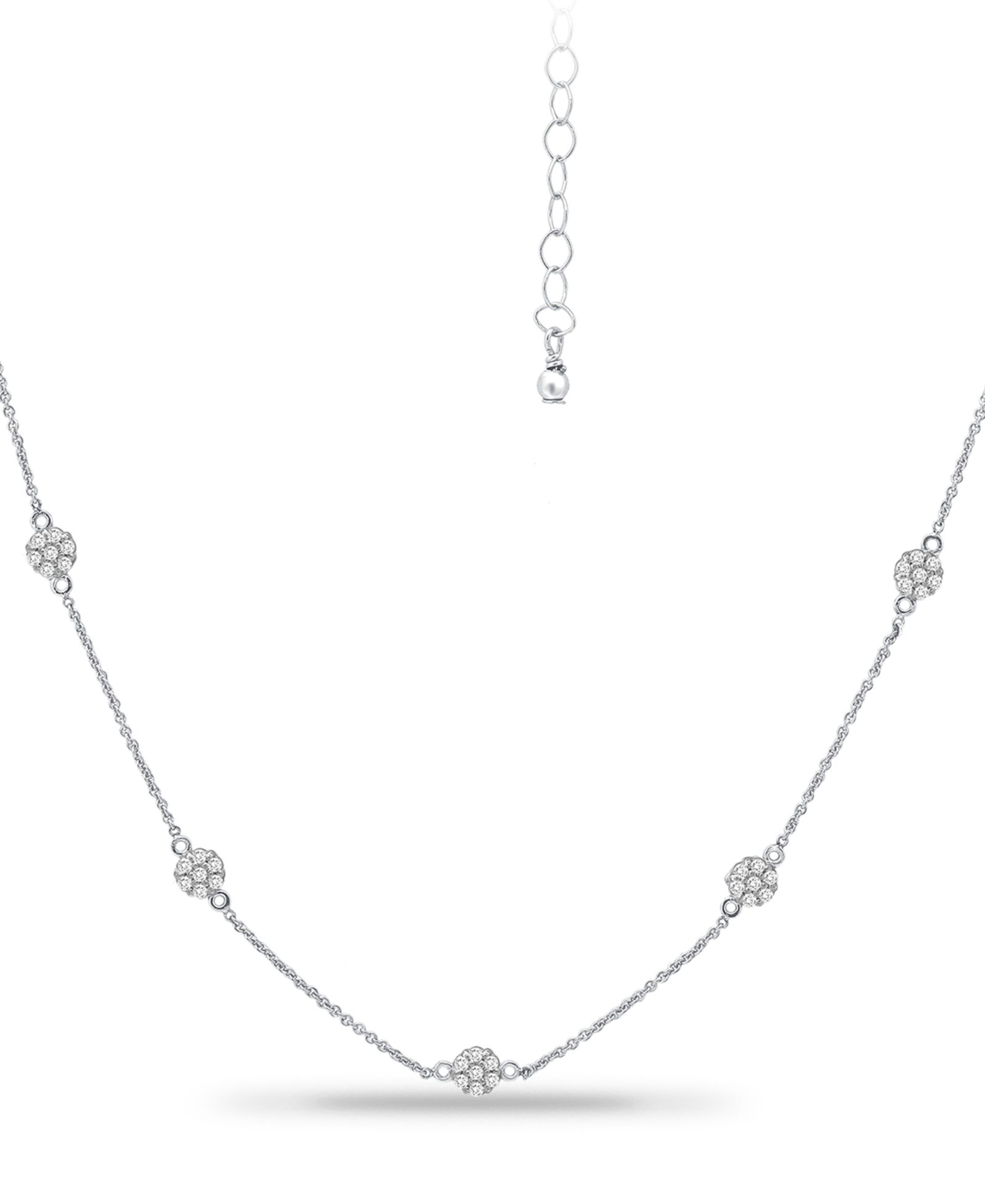 Giani Bernini Cubic Zirconia Mini-Cluster Statement Necklace, 16" + 2" extender, Created for Macy's