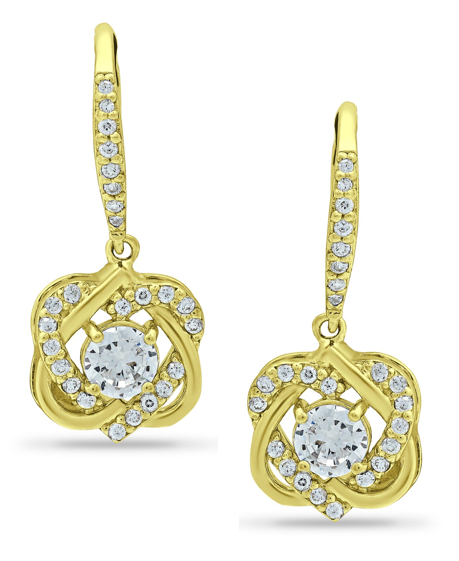 Серьги Giani Bernini Cubic Zirconia Cluster Drop в 18k Gold-Plated Sterling Silver