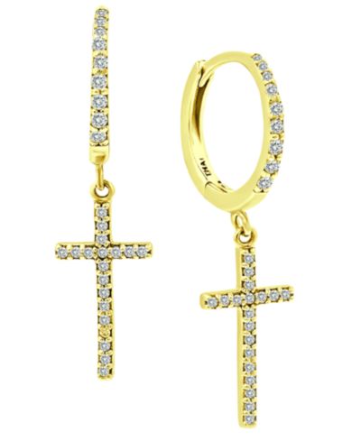 Серьги-кольцо Giani Bernini с кубическим цирконием, позолоченное серебро 18k Gold