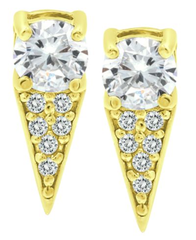 Giani Bernini Серьги-подвески с кубическим цирконием, 18k Gold-Plated Sterling Silver