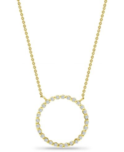 Giani Bernini Cubic Zirconia Open Circle Pendant Necklace in 18k Gold-Plated Sterling Silver, 16" + 2" extender, Created for Macy's