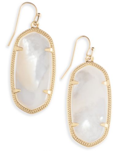 Kendra Scott Glass Stone 14k Gold Plated Over Brass Elisa Drop Earrings